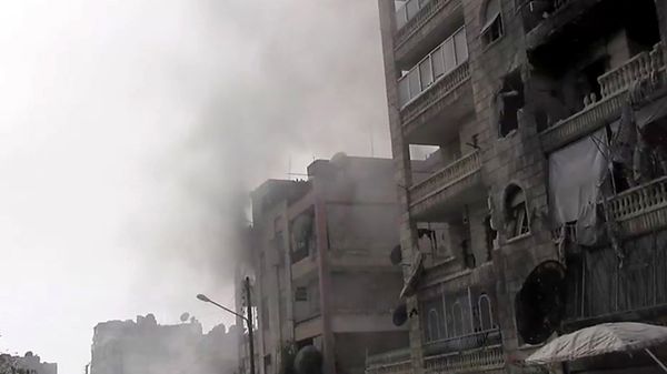 Ruiny domów w Aleppo