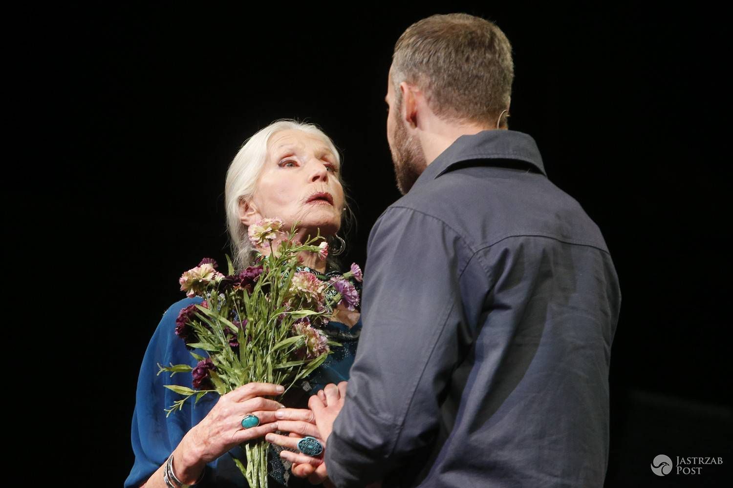 Helena Norowicz i Bartosz Porczyk na próbie spektaklu Dogville