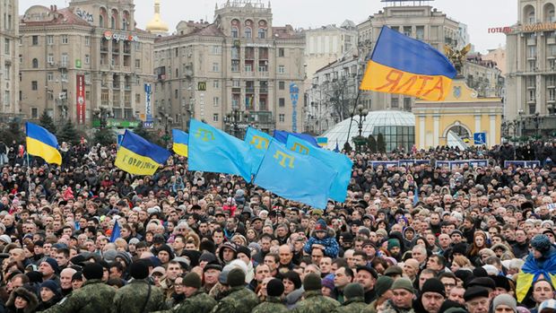 Obchody rocznicy rewolucji na Majdanie