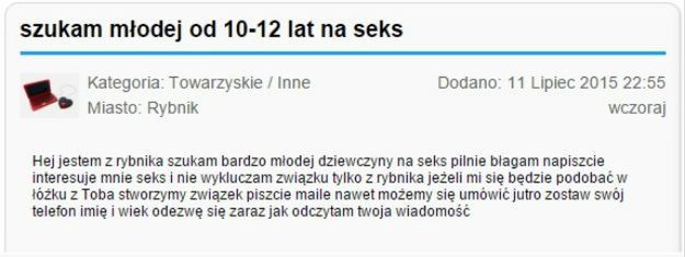 Pedofil w rękach policji z Rybnika. Udana prowokacja czytelnika WP