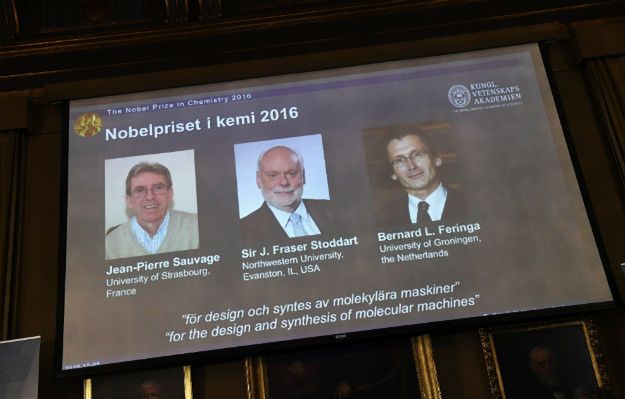 Nagroda Nobla z chemii przyznana. Laureatami: Jean-Pierre Sauvage, Sir J. Fraser Stoddart i Bernarde L. Feringa