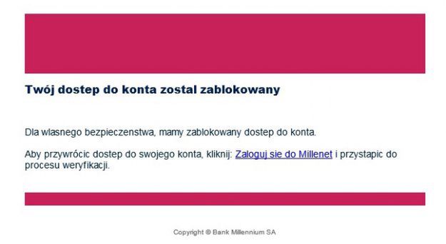 Dostęp do konta został zablokowany - uważaj