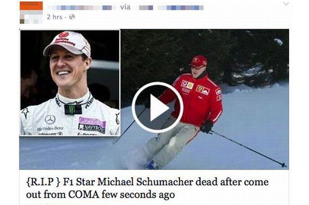 Michael Schumacher nie żyje – kolejna pułapka na Facebooku