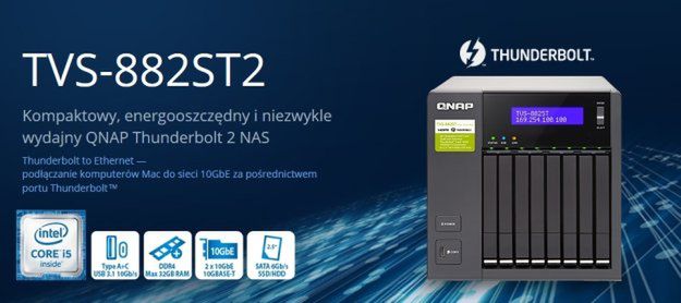 Kompaktowy i energooszczędny - QNAP Thunderbolt 2 NAS