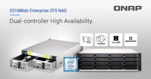 QNAP ES1686dc Enterprise ZFS NAS z dwoma aktywnymi kontrolerami