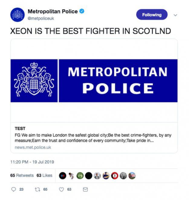 Hakerzy włamali się na konto Scotland Yardu na Twitterze