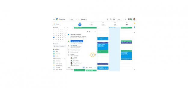 Funkcja czatu w Kalendarzu Google
