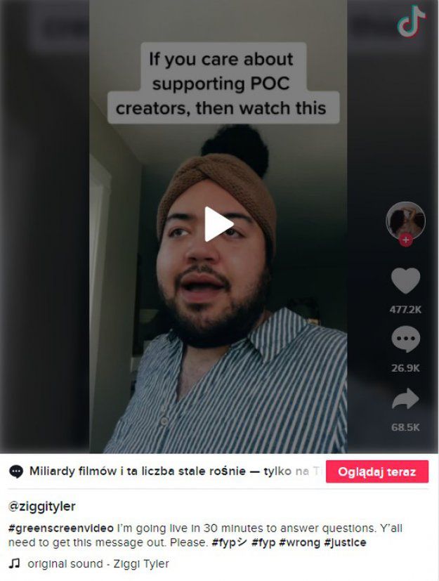 „Black" niedpowiedni w słowniku TikToka