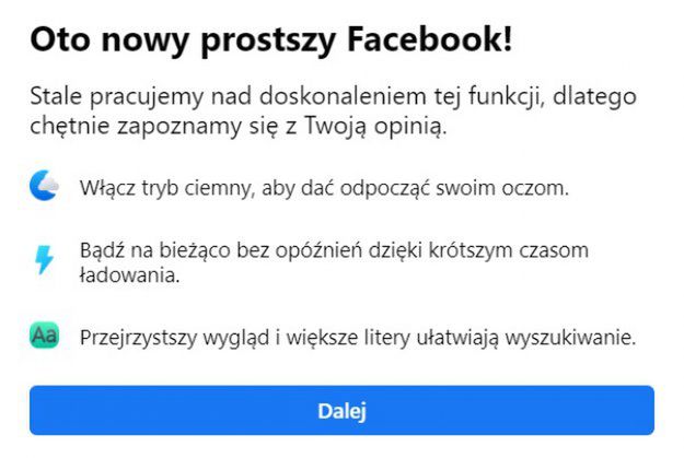 Desktopowy Facebook w nowym wydaniu