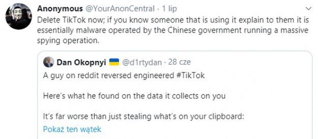 TikTok znów na cenzurowanym