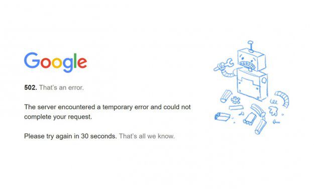 Usługi Google'a uległy czasowej awarii