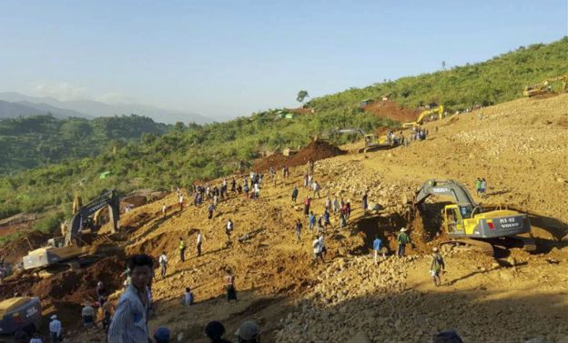 Tragedia w Birmie. Gigantyczne osuwisko pogrzebało ponad 200 osób