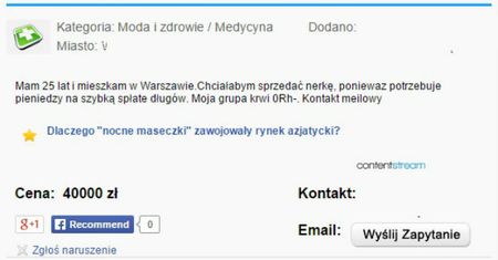 Przez internet chciała sprzedać nerkę. Karolina A. stanie przed sądem
