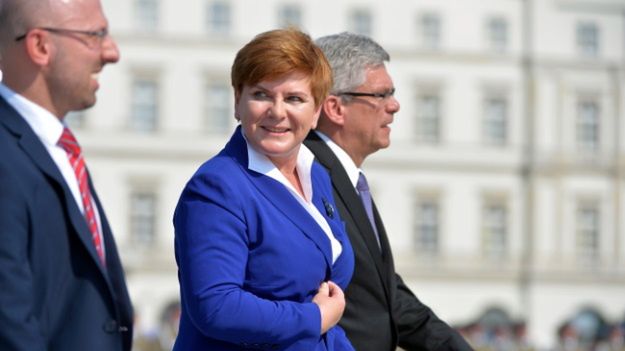 Beata Szydło podczas uroczystości na placu Piłsudskiego