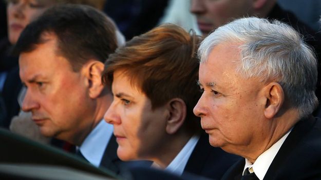 Mariusz Błaszczak, Beata Szydło i Jarosław Kaczyński