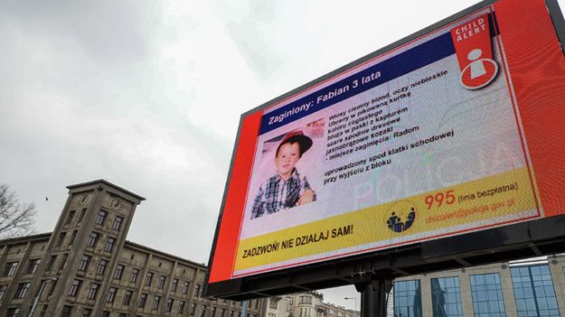 Informacja z systemu Child Alert o zaginięciu 3-letniego Fabiana