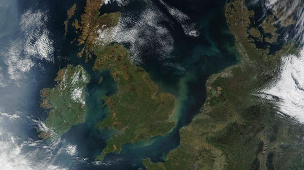 Wyspy Brytyjskie widziane z kosmosu