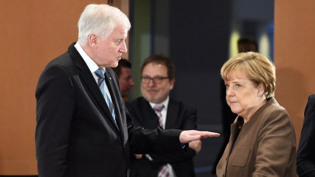 Premier Bawarii Horst Seehofer i kanclerz Angela Merkel.