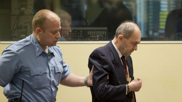 Zdravko Tolimir w czasie procesu w Hadze - zdjęcie z kwietnia 2015 r.