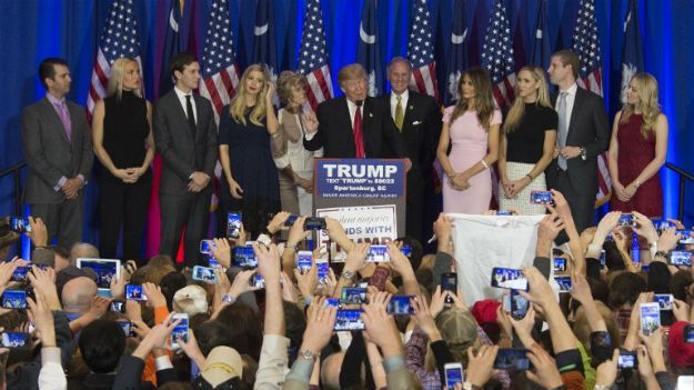 Donald Trump podczas jednego z wystąpień