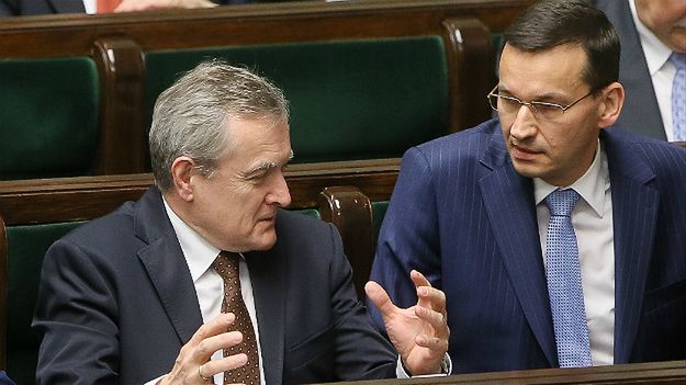 Minister kultury Piotr Gliński oraz minister rozwoju Mateusz Morawiecki