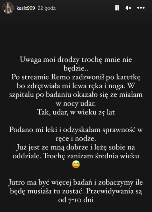 Kasix przebywa w szpitalu