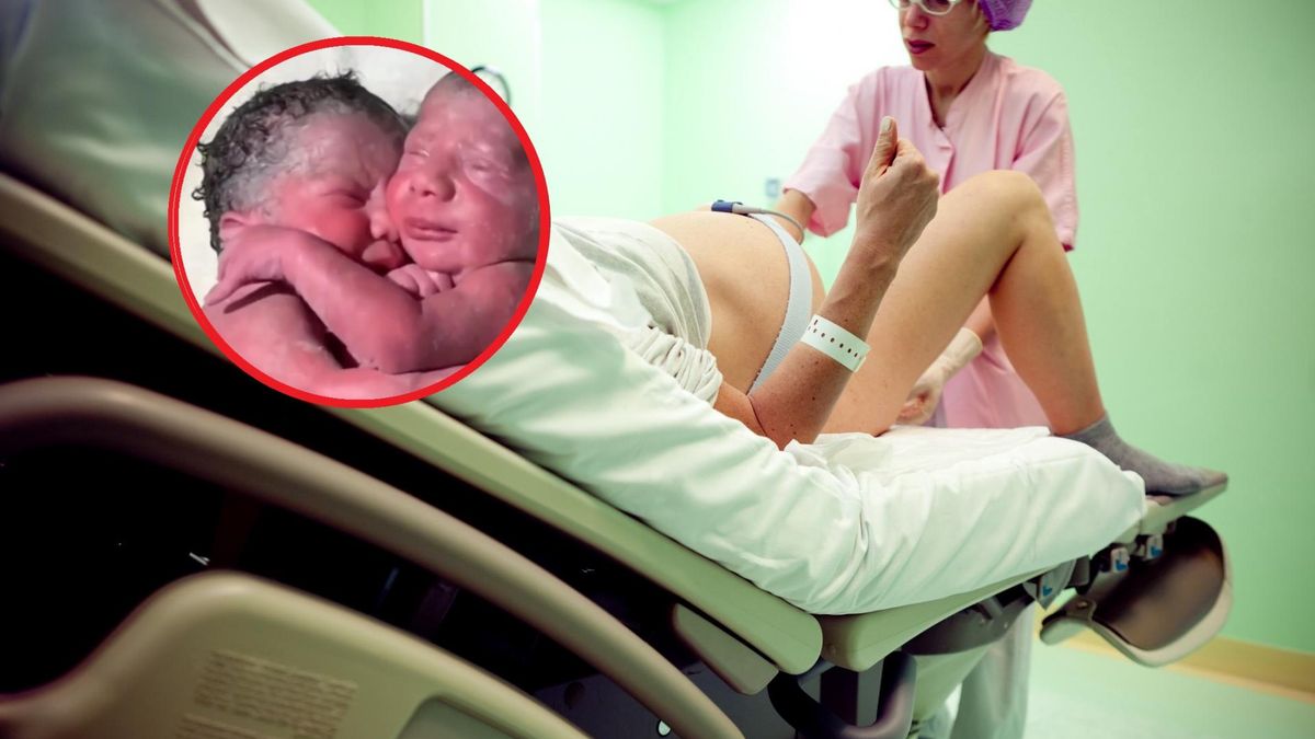 Cały czas się przytulają. Bliźniaki chwilę po urodzeniu