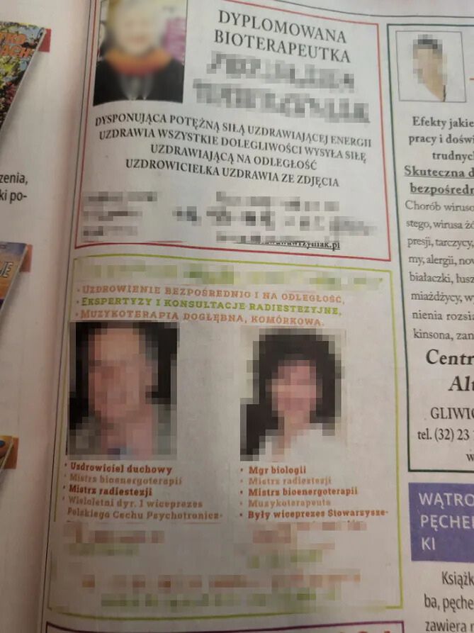 W prasie sprzedawanej na poczcie reklamują się szarlatani