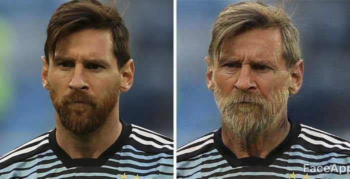Lionel Messi - Aplikacja FaceApp - Instagram
