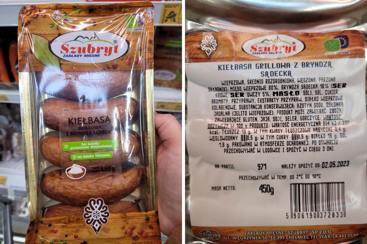 Szubryt. Kiełbasa grillowa z bryndzą sądecką