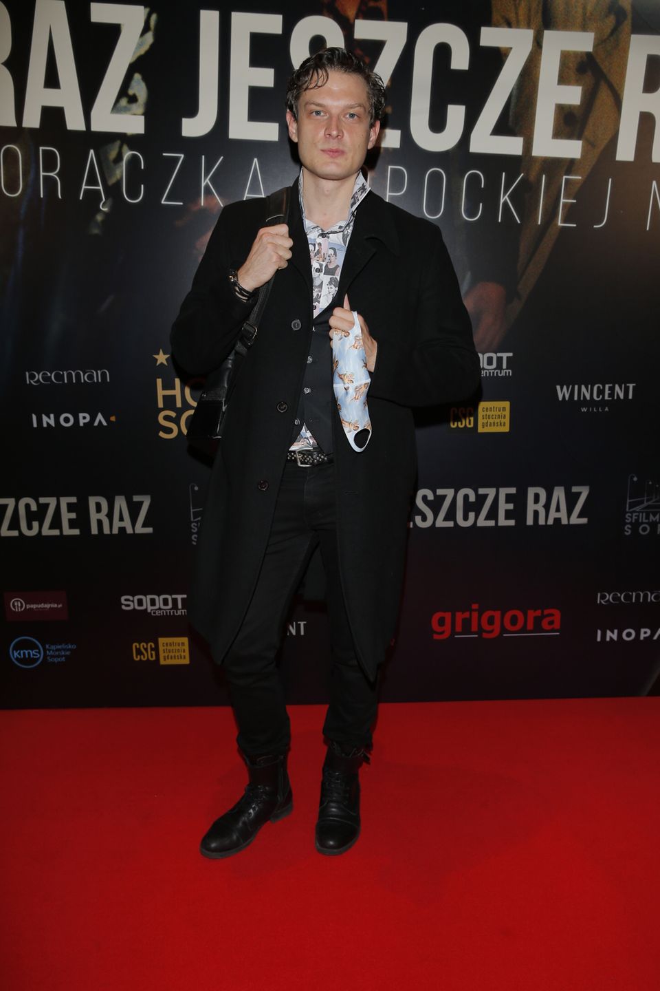 Adam Fidusiewicz na premierze filmu Raz, jeszcze raz