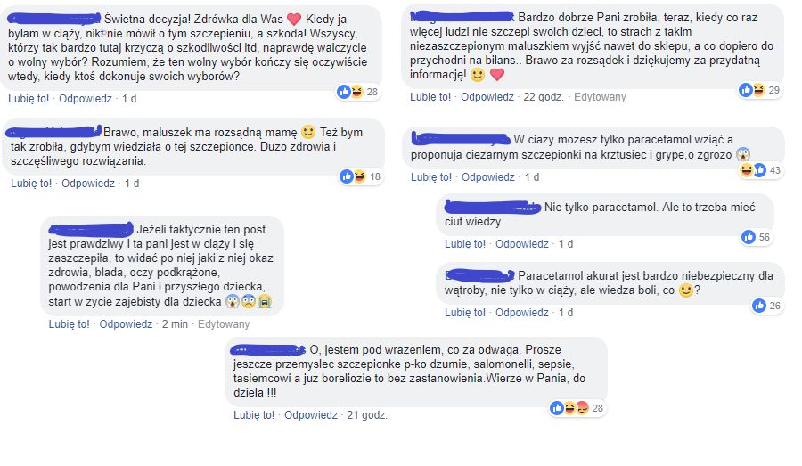 To tylko kilka z ponad 600 komentarzy