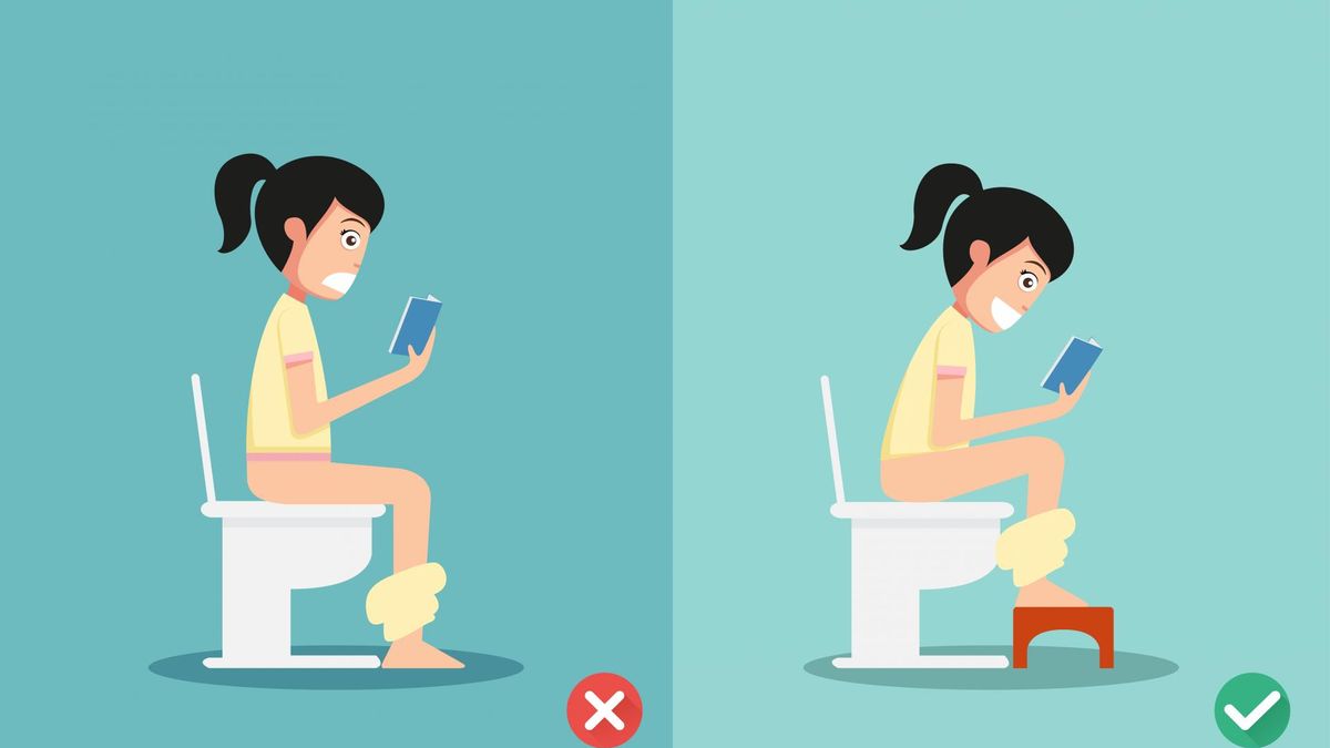 Defekacja - prawidłowa pozycja.