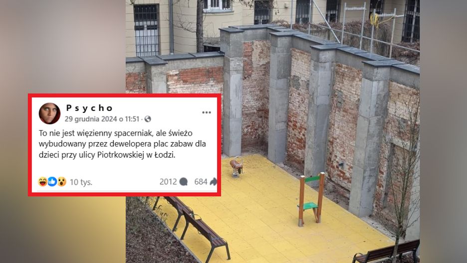 Sensacja w Łodzi. Plac zabaw niczym miejsce egzekucji
