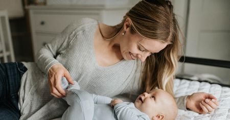 Zielona kupka niemowlaka