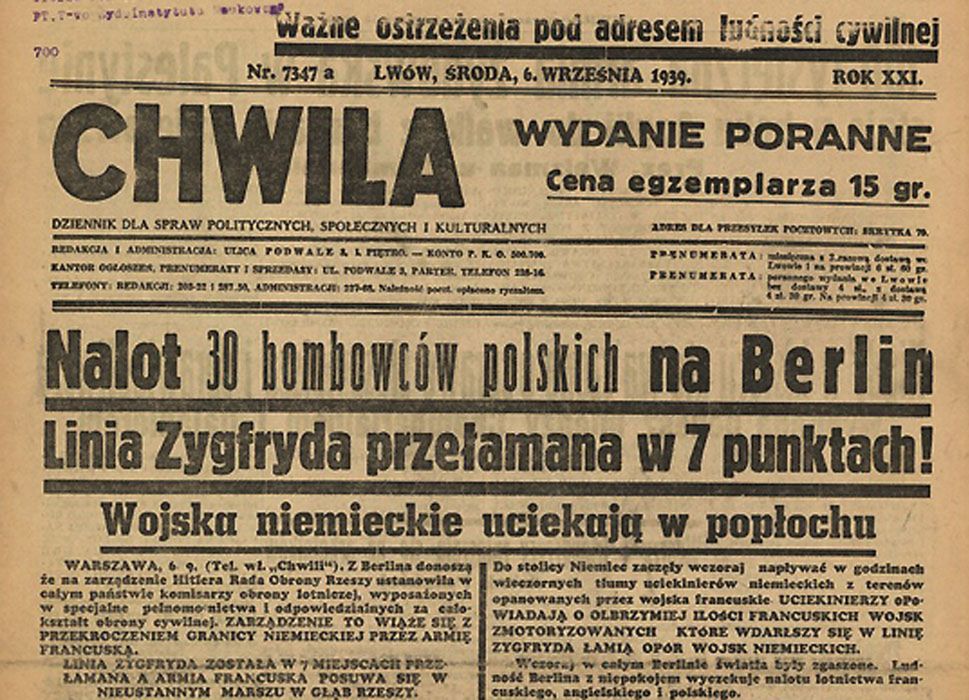 Kłamstwa i manipulacje europejskich mediów w 1939 roku