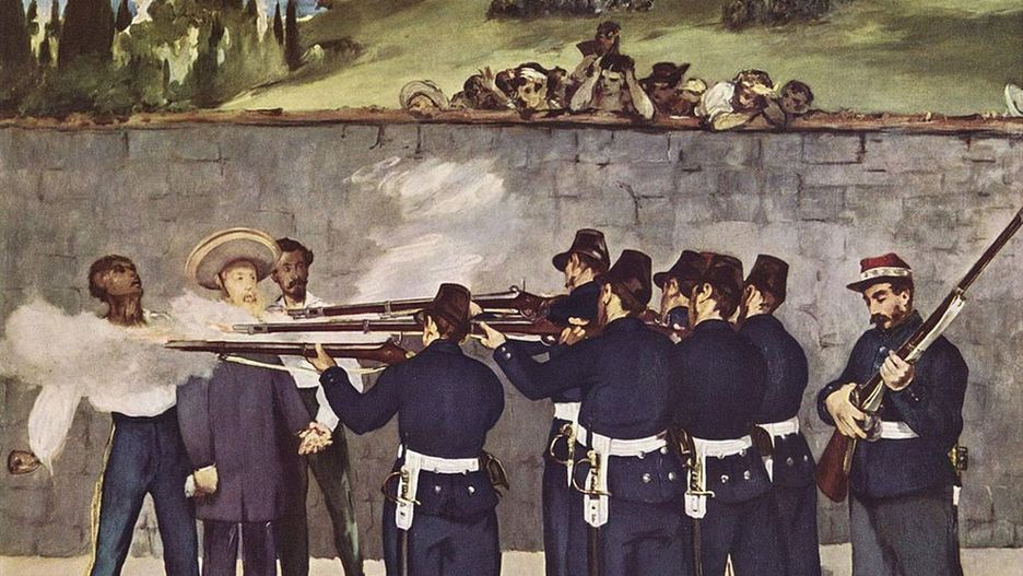 Obraz Édouarda Maneta "Rozstrzelanie Maksymiliana"