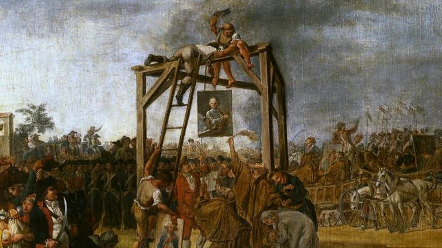 Obraz Jana Piotra Norblina (1745-1830) "Wieszanie zdrajców in effigie". Większość przywódców targowiczan stracono podczas insurekcji kościuszkowskiej