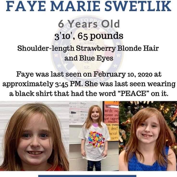 Poszukiwania Faye Swietlik rozpoczęły się błyskawicznie (Facebook)