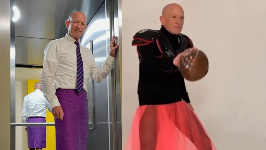 Uwielbia nosić spódnice i szpilki do pracy. Tata trójki dzieci ma ważny powód