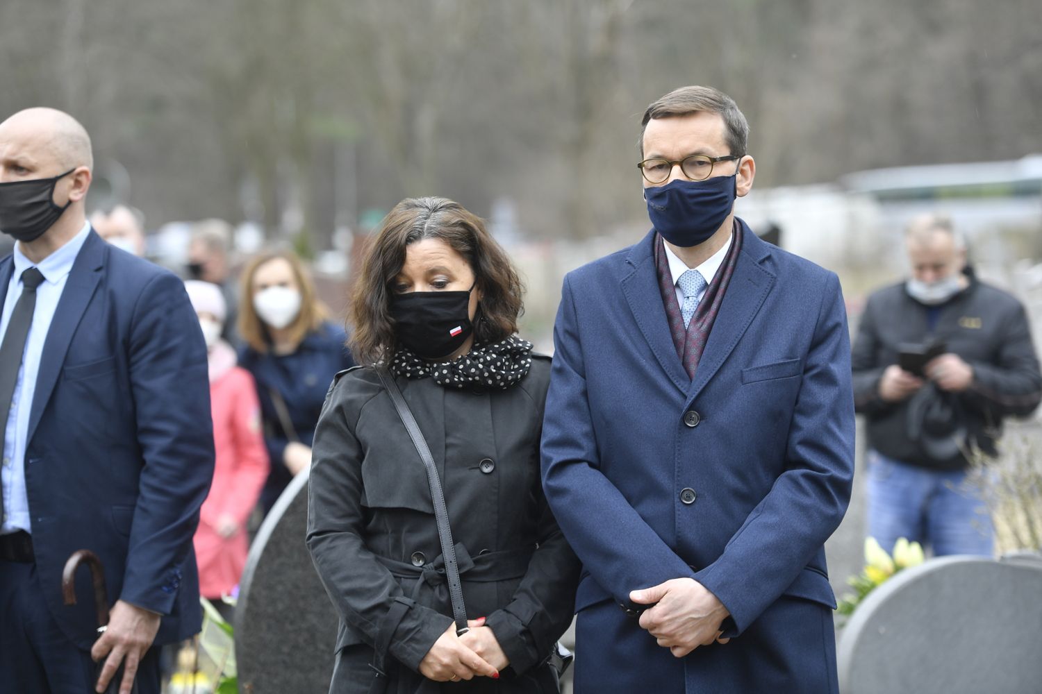 Mateusz Morawiecki z żoną na pogrzebie Krzysztofa Krawczyka