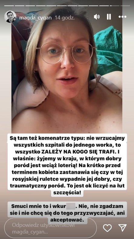 Screen ze stories Magdy Cygan