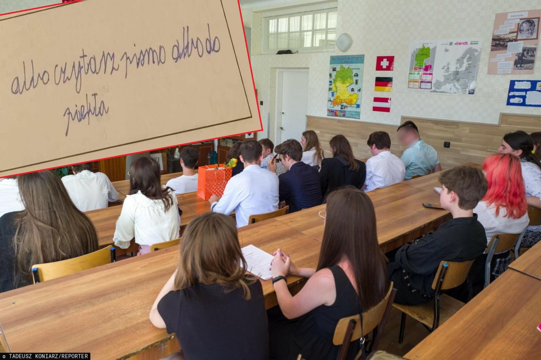 Napisał to na sprawdzianie