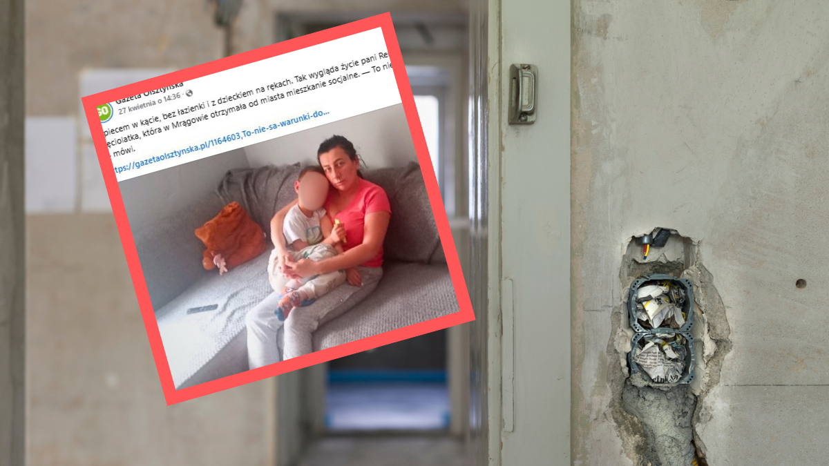Mrągowo. 35-latka opowiedziała o złych warunkach mieszkalnych