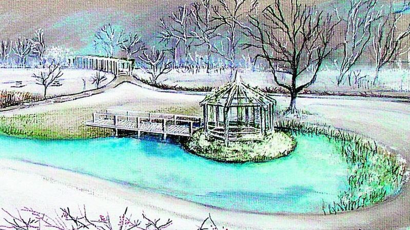 W ogrodach na Bielanach będzie kilka stawów położonych na kilku poziomach. Zimą będą zamieniały się w lodowiska