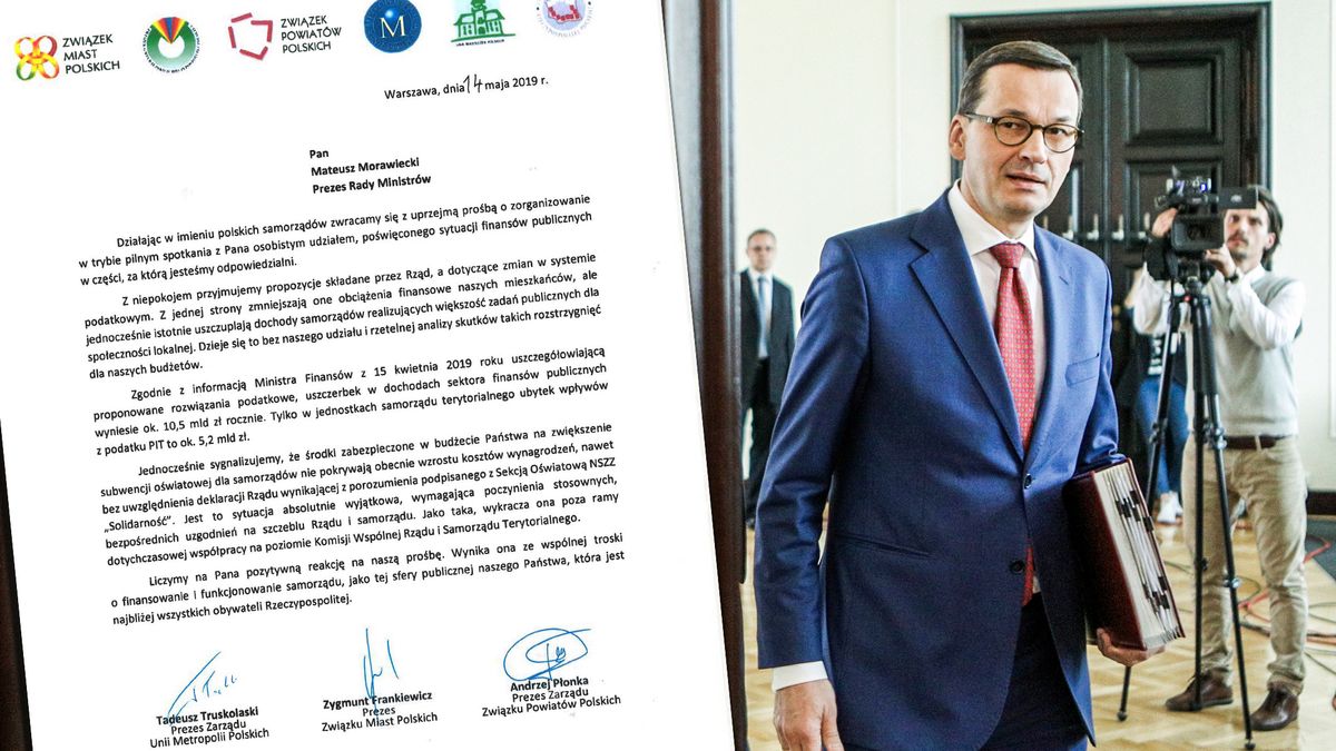 Pod listem do premiera podpisali się przedstawiciele korporacji samorządowych.