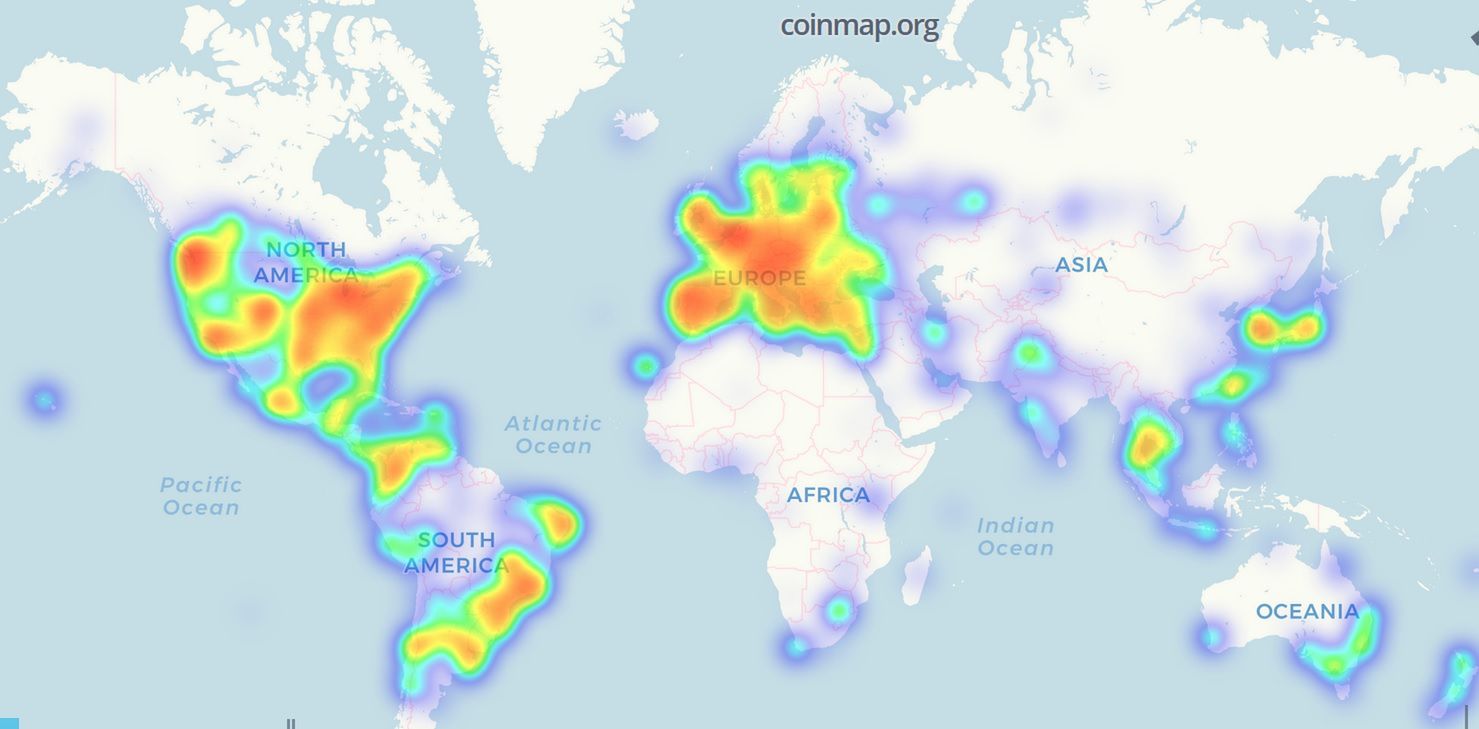 Coinmap.org pokazuje, gdzie na świecie można płacić za produkty lub usługi przy pomocy Bitcoina 