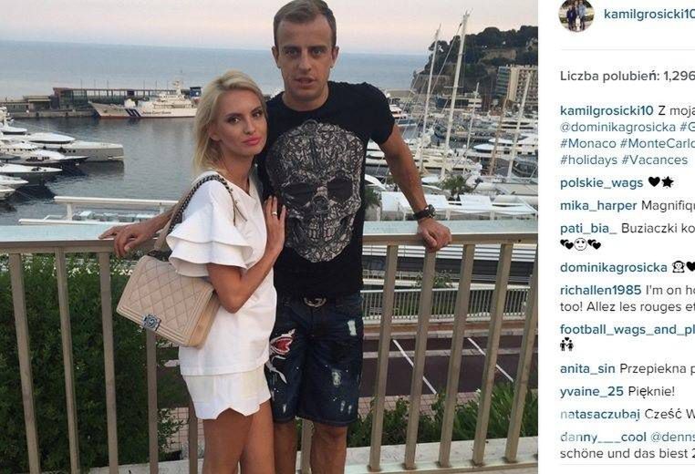 Kamil Grosicki z żoną. Fot.Instagram.com