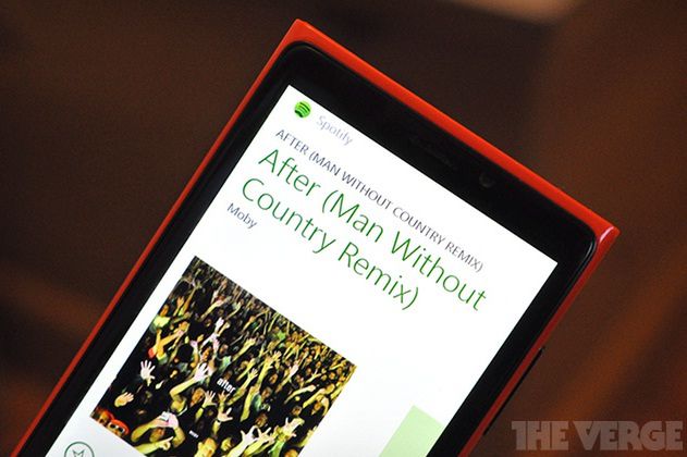 Spotify Windows Phone 8 (fot. The Verge)