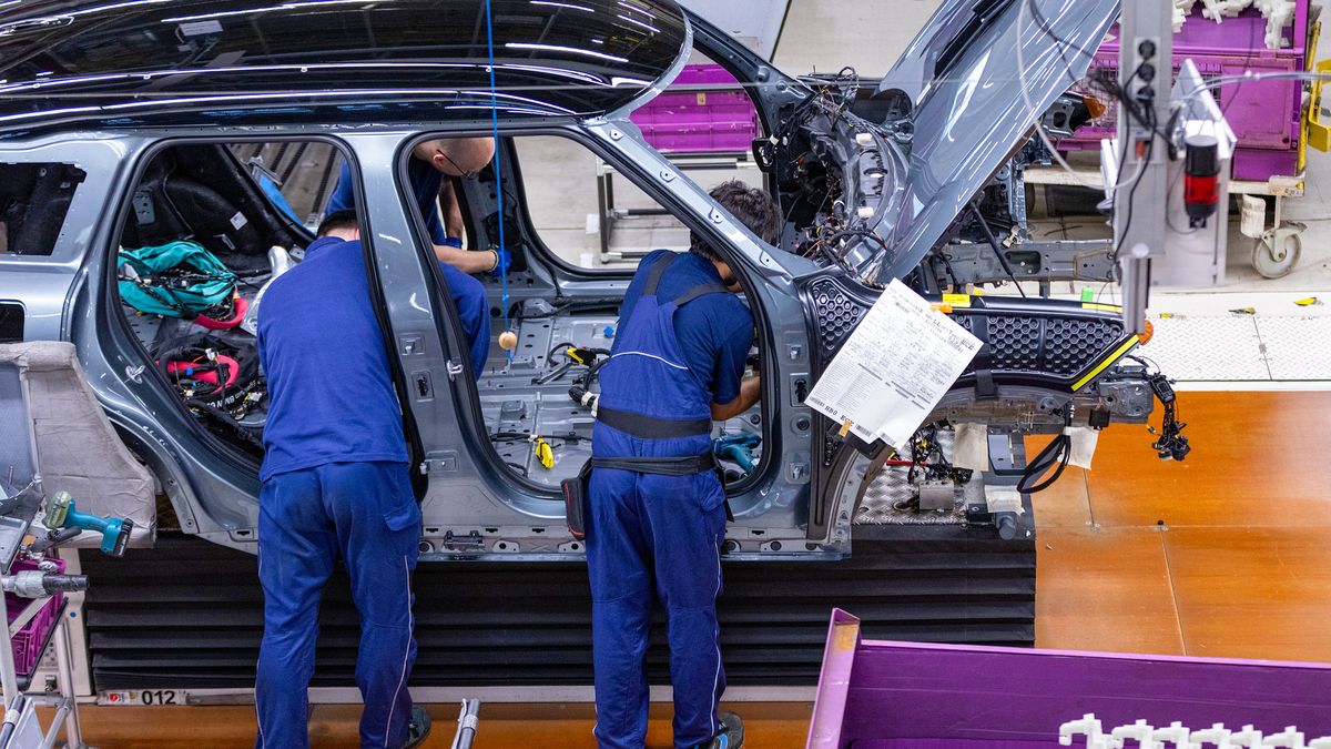 A Mini Countryman on the assembly line in the BMW Group factory in Leipzig, Germany, on Thursday, March 21, 2024. New-vehicle registrations rose to 995,059 units last month, the European Automobile Manufacturers' Association said Thursday. Photographer: Krisztian Bocsi/Bloomberg via Getty Images